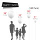 thumbnail image 2 of Globos PartyWoo blancos, 140 unidades, mate, diferentes tamaños, 2 of 6