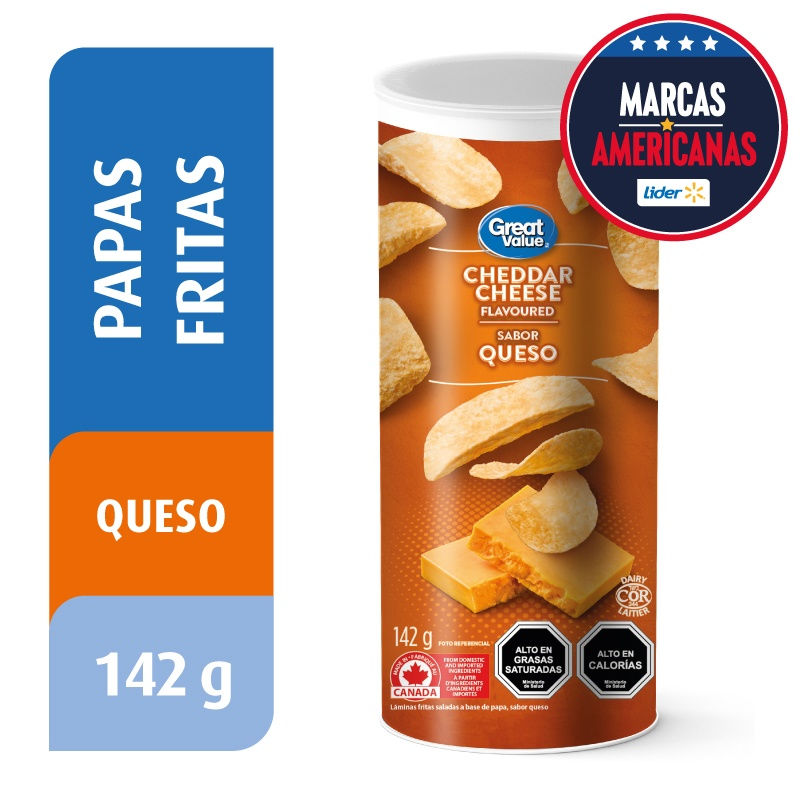 Papas Fritas Tarro Queso Cheddar 142 g Great Value