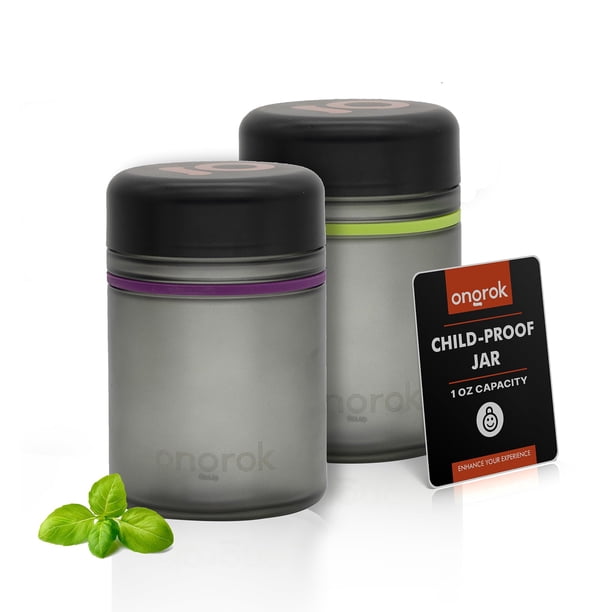 Frasco de vidrio para almacenamiento ONGROK de 500 ml, paquete de 2, frasco UV para hierbas/especias