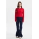 thumbnail image 4 of Polera Mujer Rib Abertura Puño Rojo, 4 of 4