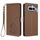 thumbnail image 1 of Funda Billetera con Relieve de Gato para Nothing Phone 4A, Marrón, 1 of 6