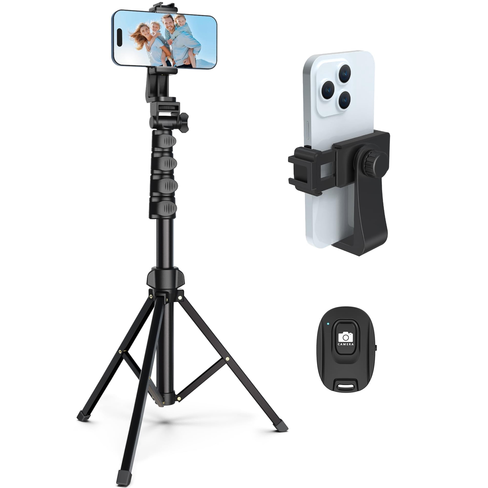 Trípode Liphisy De 162 Cm Para Teléfono Móvil Y Cámara Con Mando A Distancia Y Soporte