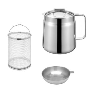 Magideal - Cesta Para Freír, Olla Para Freír, Práctico, Multifunción, Colador De Drenaje De Aceite, Cesta Para Freír, Colador Para Freír, Tarro De Almacenamiento 1.5L