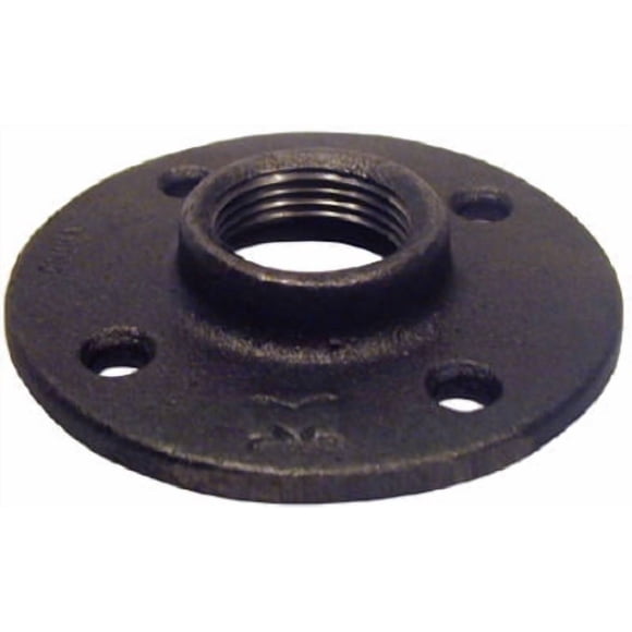 Brida para pisos BK Products, hierro maleable negro de 3/4 pulgadas FPT (paquete de 5)
