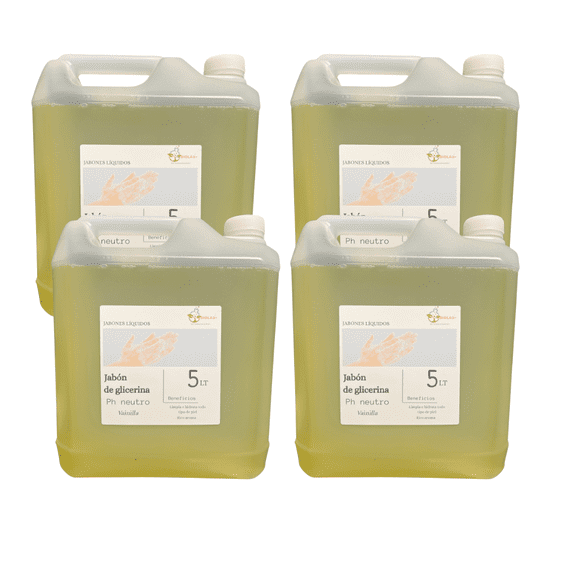 Jabon Liquido BioLab Hipoalergenico Vainilla 5 Litros Pack 4 Unidades