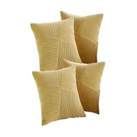 Genérico - Juego De 4 Fundas De Cojin Felpa Amarillo