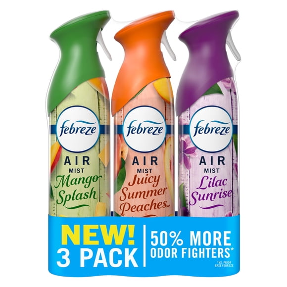 Ambientador Febreze Air Mist, antiolores, 240 ml, paquete de 3
