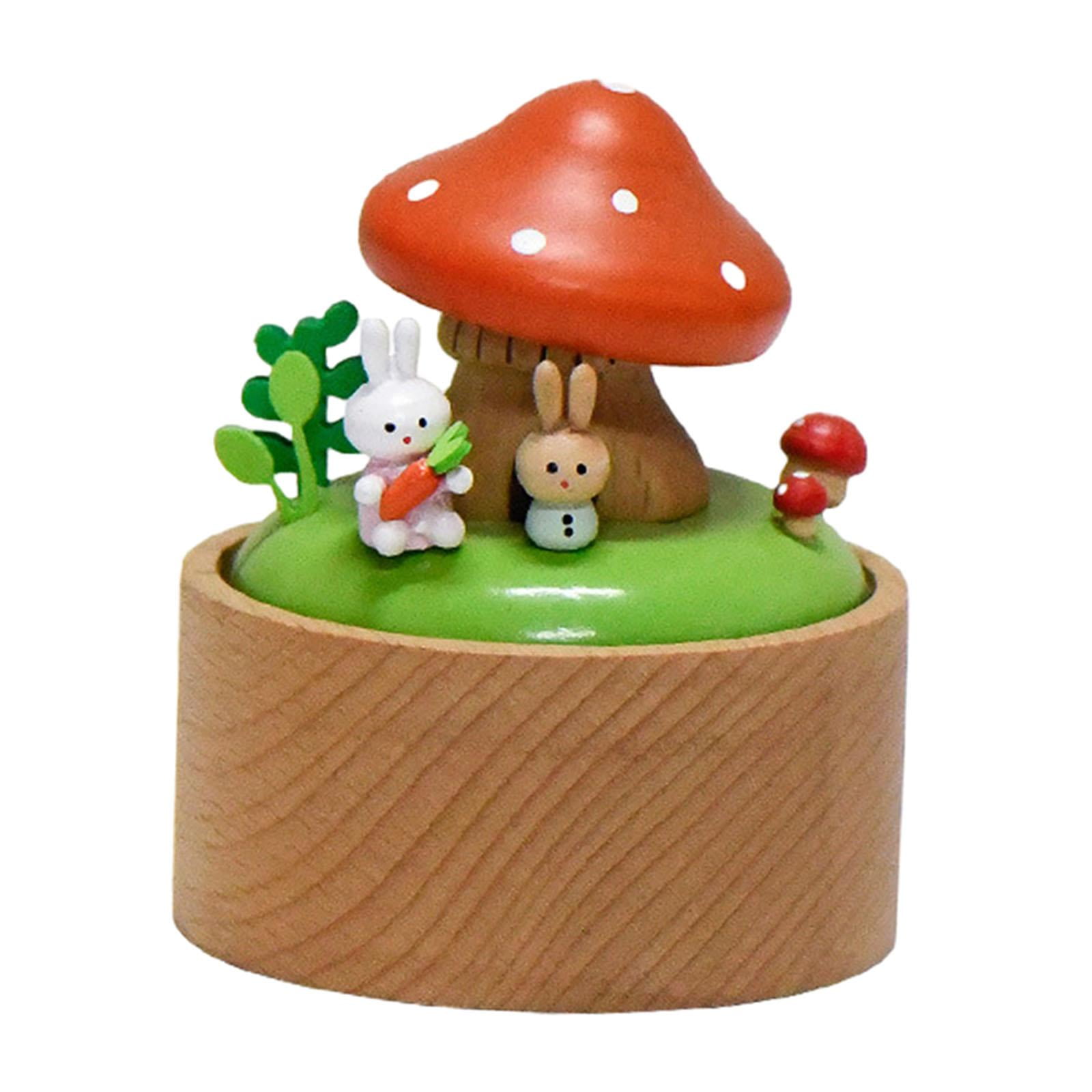 Bothyi - Caja De Música Con Bonitos Adornos Para El Desarrollo Sensorial De Las Fiestas Para Amigos, Amantes Y Niños. Conejito En Forma De Hongo