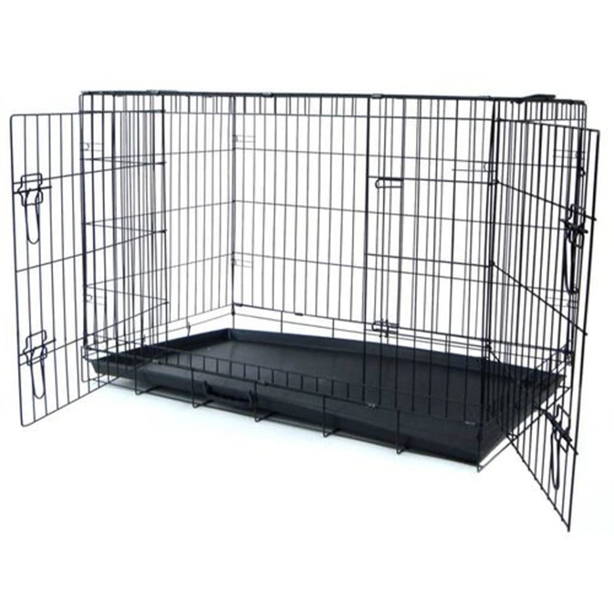 Jaula Para Perros Yml Heavy Duty, 2 Puertas, 24 Pulgadas, Negra