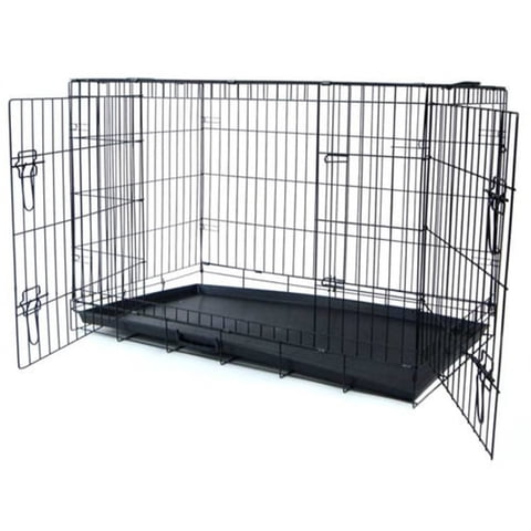 Jaula Para Perros Yml Heavy Duty, 2 Puertas, 24 Pulgadas, Negra