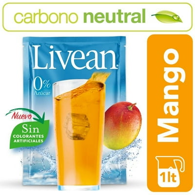 Jugo En Polvo Libre De Azúcar Sabor Mango Sobre 7 G Livean