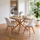 thumbnail image 1 of Comedor Mesa Redonda Equiz Wood 100cm | Base X + 4 Sillas Tulip Blancas, 1 of 5