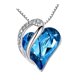 thumbnail image 1 of Collar Con Colgante De Corazón De Amor, Collar De Diamantes De Imitación Para Regalos De Navidad De Boda, Azul, 1 of 3