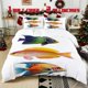 thumbnail image 1 of 3pcs Three Fish Printed Bedding Set Soft Duvet Cover with 2 Pillowcases All Season Comfort, 1 of 5