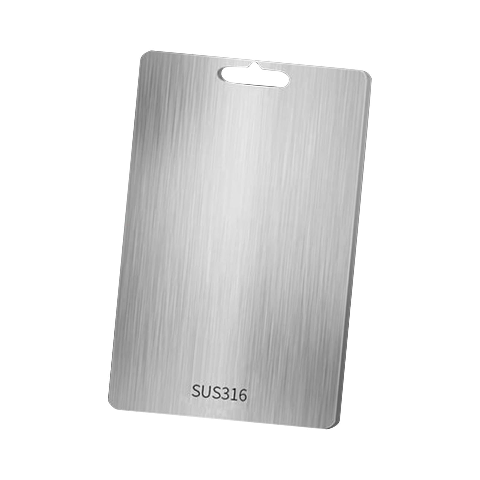 Magideal - Tabla De Cortar De Cocina De Acero Inoxidable De Doble Cara Con Mango, Versátil, Fácil De Limpiar, Herramienta Práctica, Adecuada Para Carne Y Fruta. 29 Cm X 20 Cm