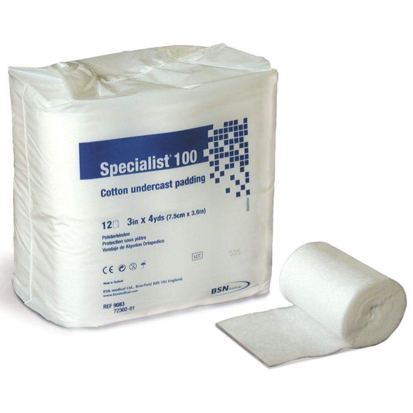Acolchado fundido AliMed BSN 9043 de 7,6 cm x 3,7 m, 100% algodón, 12 rollos
