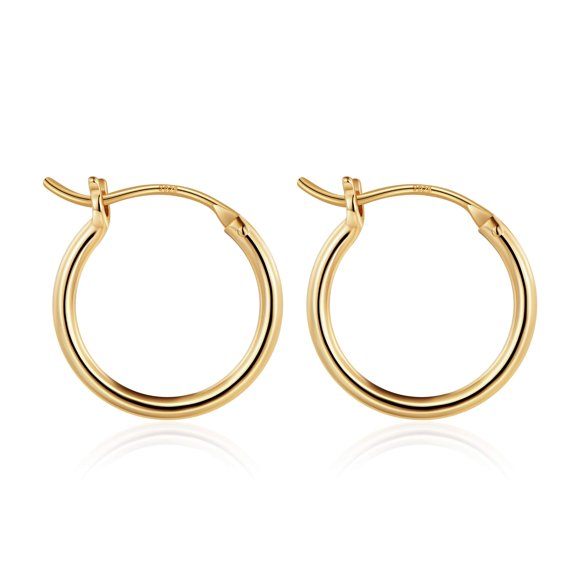 Arete M MOOHAM 15 mm chapado en oro de 14K hipoalergénico