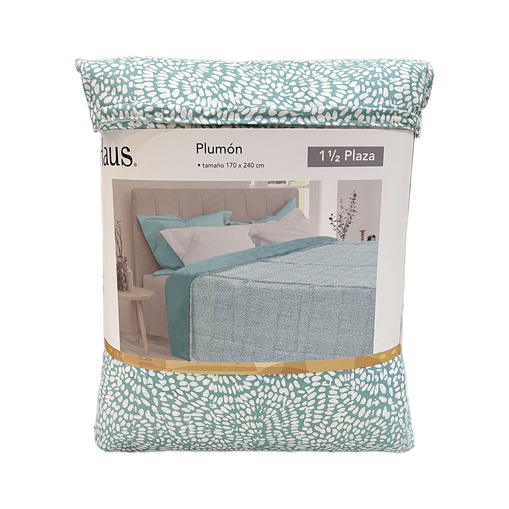Haus - Plumón 1.5 Plazas Estampado Verde 100% Poliester