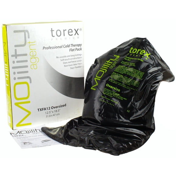 Compresa fría Torex negra de gran tamaño, 31,75 x 46,99 cm, duradera