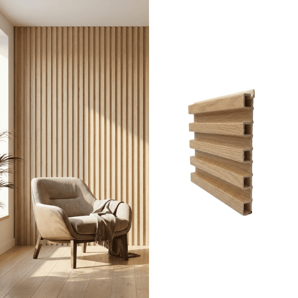 Wall Panel Decorativo Color Haya 16x23cm x 2.4mt - 3,07 m2 (Caja 8 Paneles)