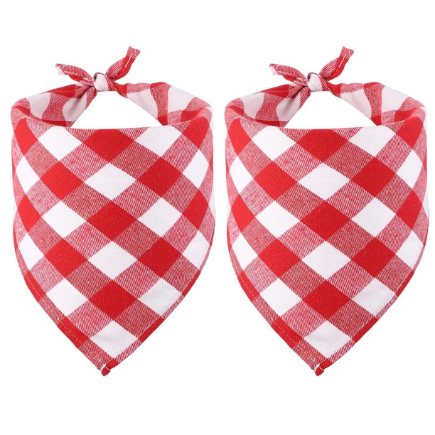 Uxcell Bandana para Perro, 24 x 17 in Pañuelo para Gato con Estampado de Cuadros de Búfalo, Accesorios de Pañuelo Triangular Ajustable Lavable, (Rosa), para Mascotas Pequeñas, Medianas, Grandes