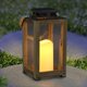 thumbnail image 1 of Linterna Solar de Jardín Exhart con Madera, Vidrio y Vela LED 13 cm, 1 of 9