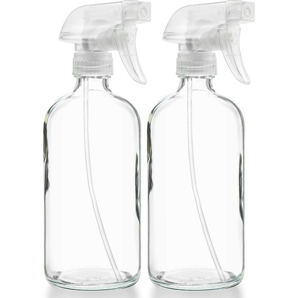 Botellas de aerosol Sally's Organics® de vidrio transparente de 500 ml, paquete de 2