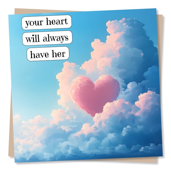 Tarjeta de condolencias Nokular 135 × 135 mm Nube y corazón