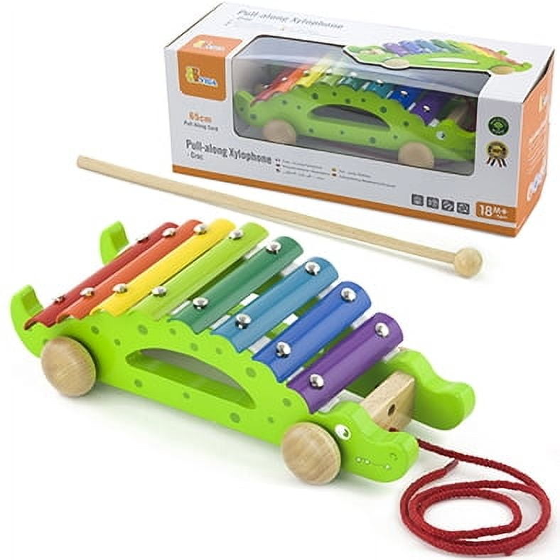 Viga - Juguete Madera Xilofono Arrastre Cocodrilo