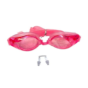 N-Ofertas - Lentes Natacion Gafas Piscina Unisex Colores Tapones Oidos Rosado