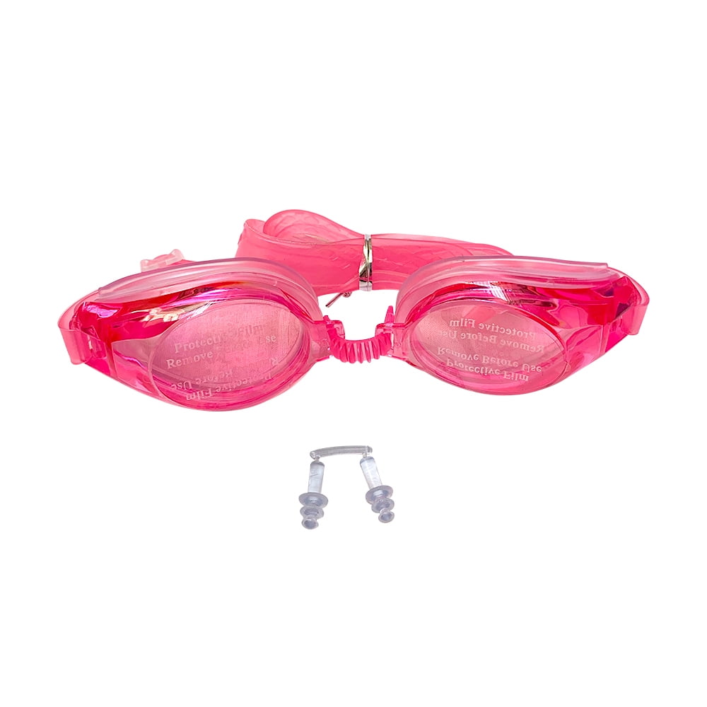 N-ofertas - Lentes Natacion Gafas Piscina Unisex Colores Tapones Oidos Rosado