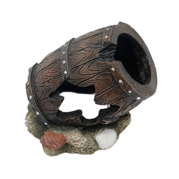 Decoración De Peces Craft Aquarium Hideaway Barrel Barrel Decor