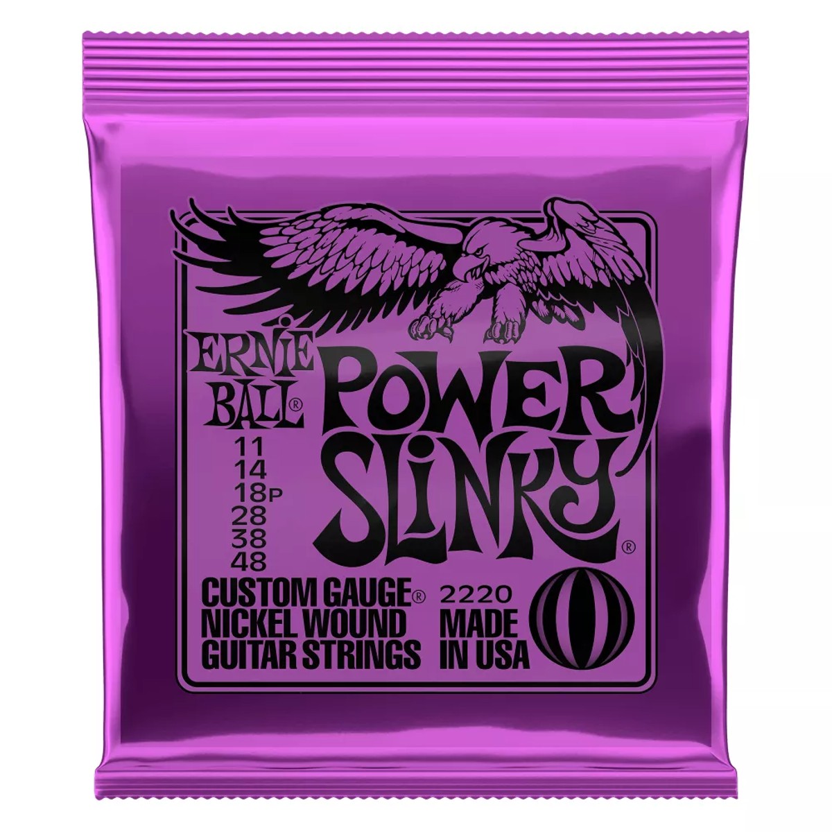 Erine Ball - Set 6 Cuerdas Para Guitarra Electrica Ernie Ball Power Slinky 2220