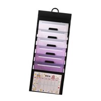 Ioensy - Organizador De Archivos De Pared Para Colgar, Portátil, Con 6 Bolsillos, Para El Hogar, Escuela, Viajes De Negocios, Color Violeta