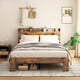 thumbnail image 1 of Bed Frame Full Size, Wood Platform Bed Frame with Storage LED Light Headboard and 2 USB , Noise Free,No Box Spring Needed and Easy Assembly Tool,Large Under Bed Storage,Dark Brown, 1 of 3