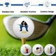 thumbnail image 2 of Pelotas de Golf Amitrely 4,26 cm Blancas Pack de 4 - Regalo Original, 2 of 6
