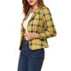 thumbnail image 4 of INSPIRE CHIC Traje de Maestra para Regreso a Clases de Mujer Blazer Ajustado Solapa de Muesca Estampado Chaqueta de Trabajo Abierta XL Amarillo-Cuadros, 4 of 8