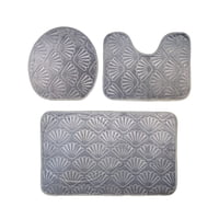 Fliperex - Conjunto De 3 Alfombra De Baño Suaves Absorventes Diseño Mar