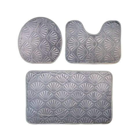 Fliperex - Conjunto De 3 Alfombra De Baño Suaves Absorventes Diseño Mar