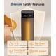 thumbnail image 3 of Calentador Space Heater BREEZOME de 1500 W de calentamiento rápido con termostato y temporizador, 3 of 7