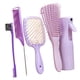 thumbnail image 2 of Juego De 5 Cepillos Para Desenredar Cabello Rizado, Cepillo Para Peinar Para Cabello Ondulado, Seco, Violeta, 2 of 3