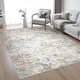 thumbnail image 1 of Alfombra Area FXRHLP, lavable, moderna, abstracta, 150 x 210 cm, marrón y gris, 1 of 9