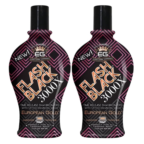Loción bronceadora European Gold Flash Black 3000X 354 ml set