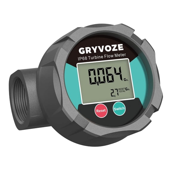 Caudalímetro GRYVOZE de 1 pulgada impermeable con recubrimiento de PTFE
