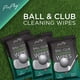 thumbnail image 2 of Toallitas limpiadoras ProPlay Ball & Club | Potente limpiador que elimina la suciedad, el césped y la arena | Práctico paquete resellable, paquete de 3 sin perfume, 2 of 8