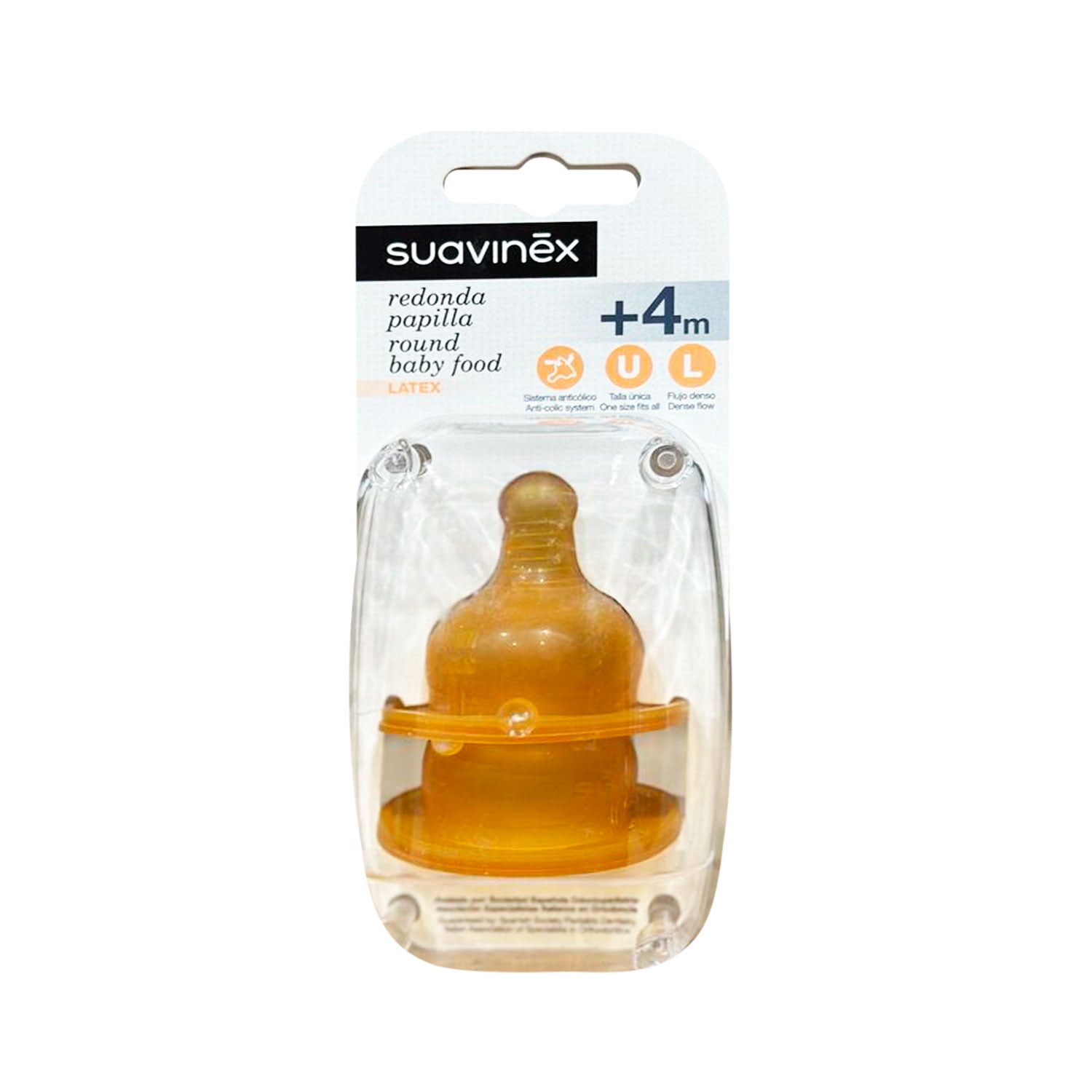 Suavinex - Repuestos De Tetina Redonda De Látex Flujo Denso +4 Meses