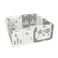 Bbqool - Corral Didáctico De Juegos Duo Grey + Alfombra + Pelotas