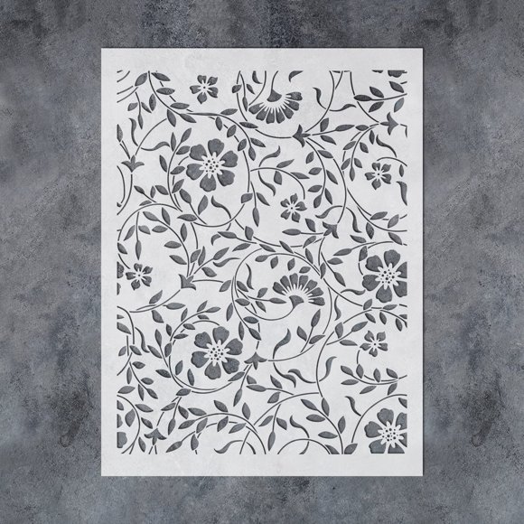Stencil GSS Designs Flourish, 30 x 40 cm, para madera, lienzo y papel