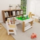 thumbnail image 1 of Kids 2 in 1 Play Table & 2 Chairs Set,with 7 Storage Compartments,Compatible with LEGO Building Block,Modern Activity Learning Table Game Furniture-White, 1 of 3