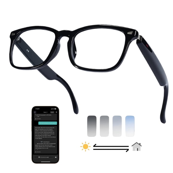 Gafas inteligentes MNVOEQ con traductor IA, Bluetooth y lentes fotocromáticas